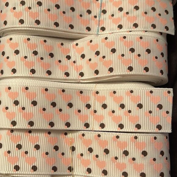 Grosgrain Ribbon 7/8” 5 yards 5/$20 hair bows shipping supplies hearts polka dot - Picture 5 of 6